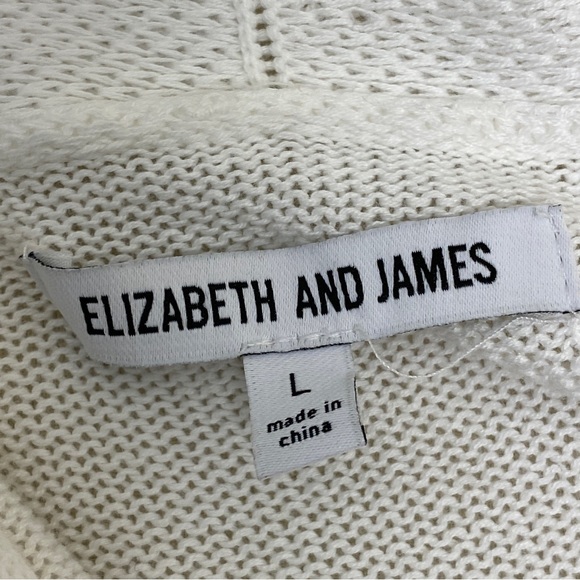 Elizabeth & James White Button-Front Cardigan Duster Size L - Picture 11 of 13